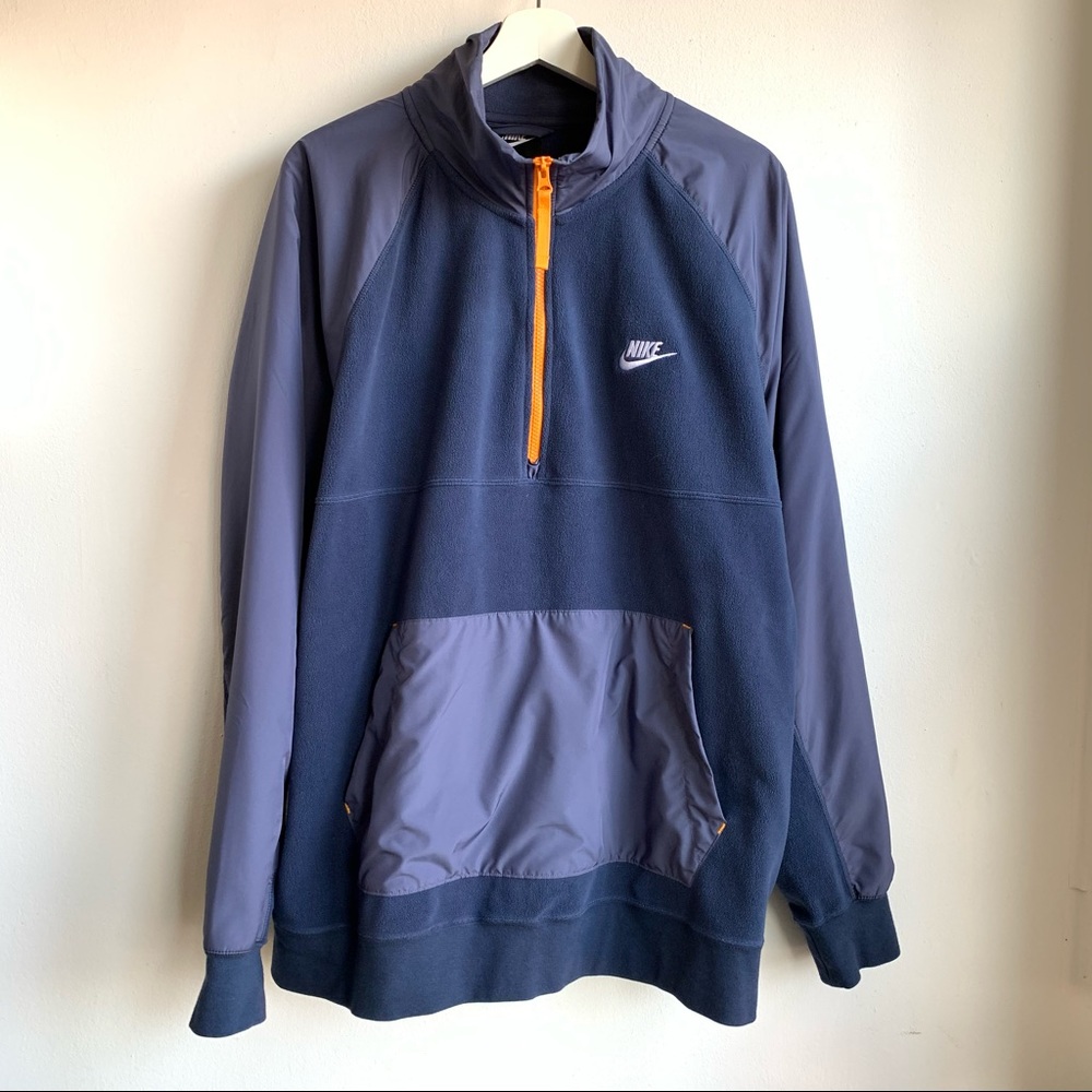 Nike fleece blue and orange pullover size XL EUC